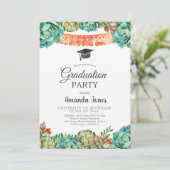 Cactus Succulent Graduation Party Kaart (Staand voorkant)