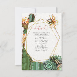 Cactus Succulent Greenery Wedding Enclosure Kaart