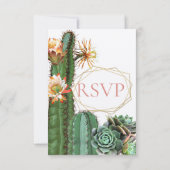 Cactus Succulent Groene Planten Huwelijks RSVP Kaart (Achterkant)
