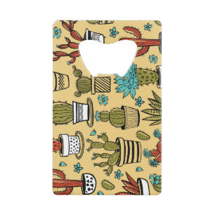 Cactus Succulent: Hand getrokken schets Creditkaart Flessenopener
