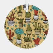 Cactus Succulent: Hand getrokken schets Glas Ornament (Achterkant)