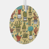 Cactus Succulent: Hand getrokken schets Glas Ornament (Voorkant Rechts)