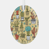 Cactus Succulent: Hand getrokken schets Glas Ornament (Voorkant links)