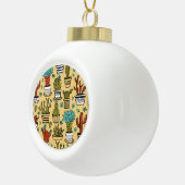 Cactus Succulent: Hand getrokken schets Keramische Bal Ornament (Rechts)