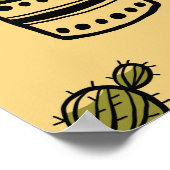 Cactus Succulent: Hand getrokken schets Poster (Hoek)