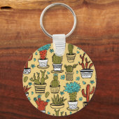 Cactus Succulent: Hand getrokken schets Sleutelhanger (Achterkant)