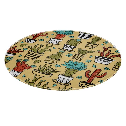 Cactus Succulent: Hand getrokken schets Snijplank (Hoek)