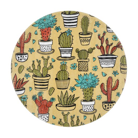 Cactus Succulent: Hand getrokken schets Snijplank (Voorkant)