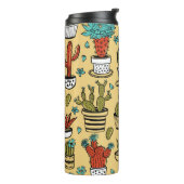 Cactus Succulent: Hand getrokken schets Thermosbeker (Gedraaid links)