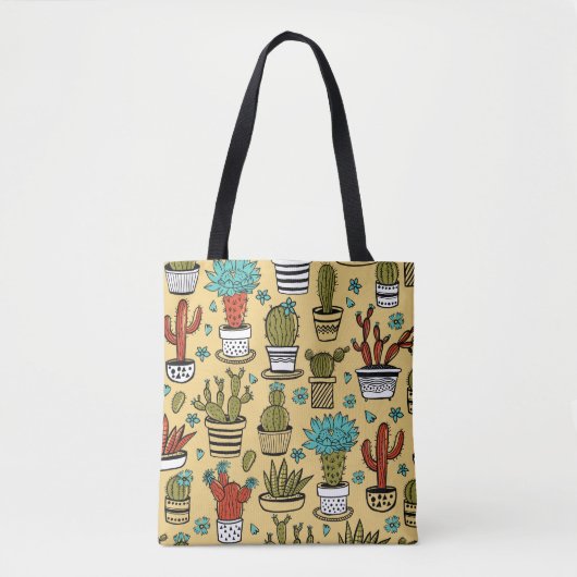 Cactus Succulent: Hand getrokken schets Tote Bag (Voorkant)