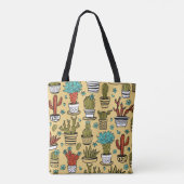 Cactus Succulent: Hand getrokken schets Tote Bag (Achterkant)