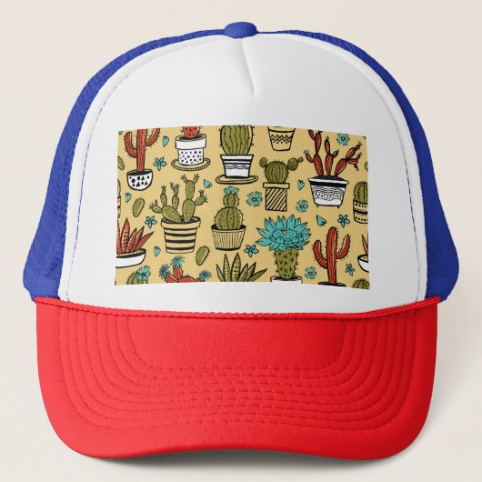 Cactus Succulent: Hand getrokken schets Trucker Pet (Voorkant)