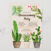 Cactus Succulent Housewarming Uitnodiging (Voorkant / Achterkant)