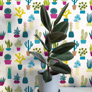 Cactus Succulent Huis Plant Kunst Behang