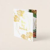 Cactus Succulent Koraal Groen Echt Gouden folie Folie Kaarten (Voorkant)