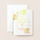 Cactus Succulent Koraal Groen Echt Gouden folie Kaarten (Met envelop)