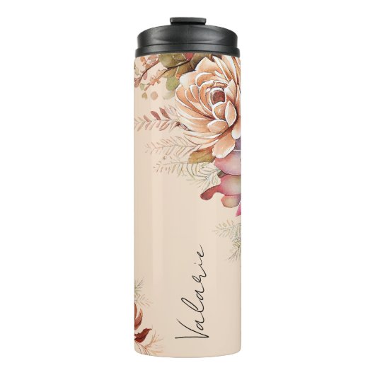 Cactus Succulent Monogram Thermal Tumbler Thermosbeker (Voorkant)