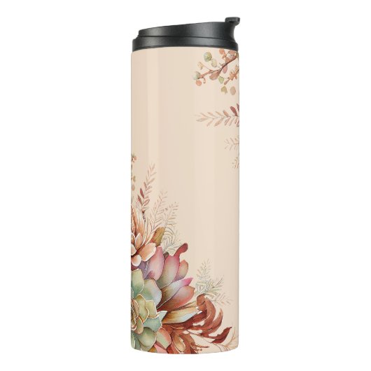 Cactus Succulent Monogram Thermal Tumbler Thermosbeker (Gedraaid links)