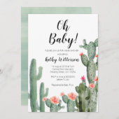 Cactus Succulent oh baby shower uitnodiging (Voorkant / Achterkant)