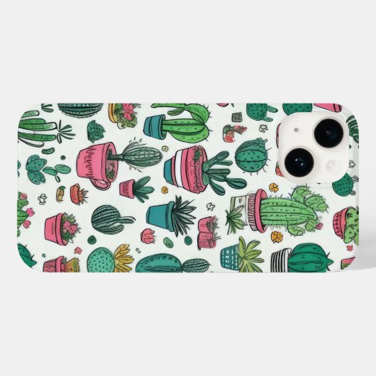Cactus succulent patroon telefoonhoes Case-Mate iPhone case (Achterkant (horizontaal))