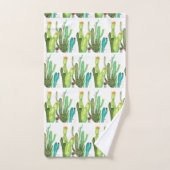 Cactus succulent Patroon waterverf Tuinschild Bad Handdoek (Handdoek)