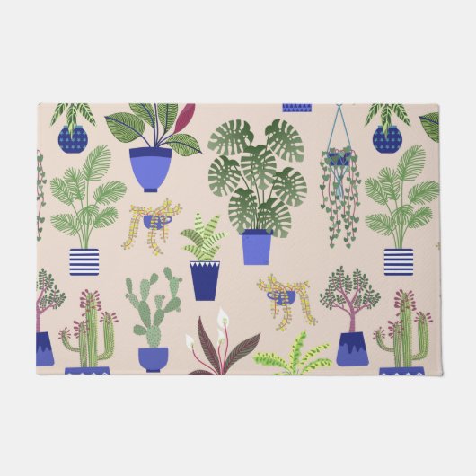 Cactus Succulent Pattern Deurmat (Voorkant)