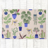 Cactus Succulent Pattern Deurmat