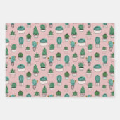 Cactus Succulent Pattern Inpakpapier Vel (Voorkant 3)
