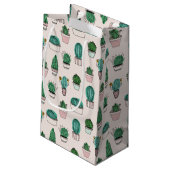 Cactus Succulent Pattern Klein Cadeauzakje (Achterkant Gekanteld)