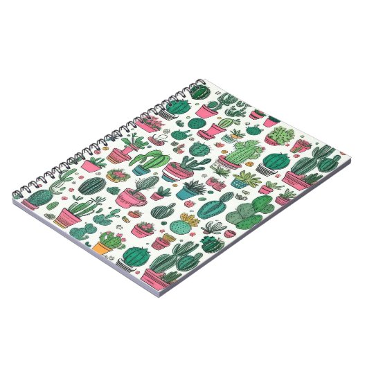 Cactus Succulent Pattern Notitieboek (Linkerzijde)