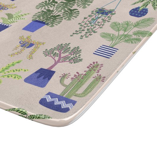 Cactus Succulent Pattern Snijplank (Hoek)