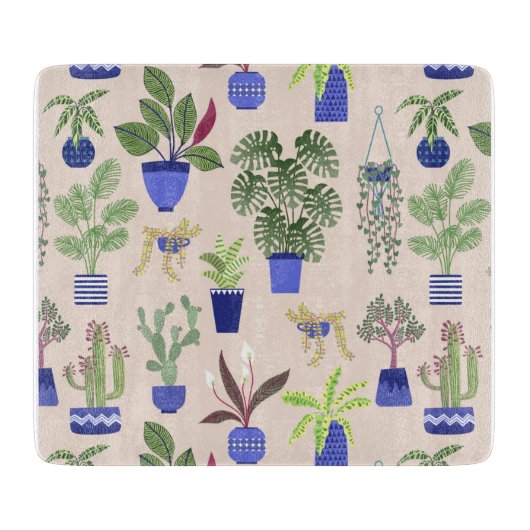 Cactus Succulent Pattern Snijplank (Voorkant)