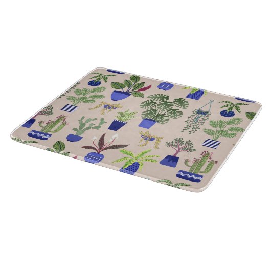 Cactus Succulent Pattern Snijplank (Hoek)
