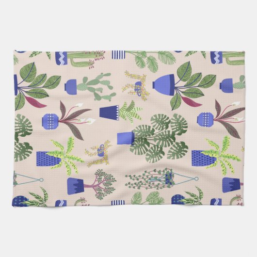 Cactus Succulent Pattern Theedoek (Horizontaal)