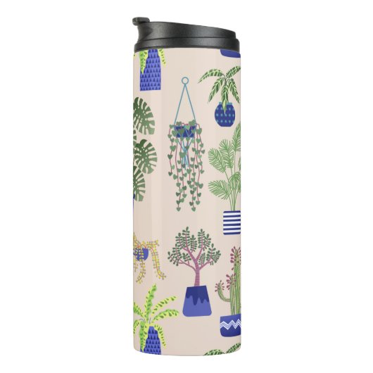 Cactus Succulent Pattern Thermosbeker (Geroteerd rechts)