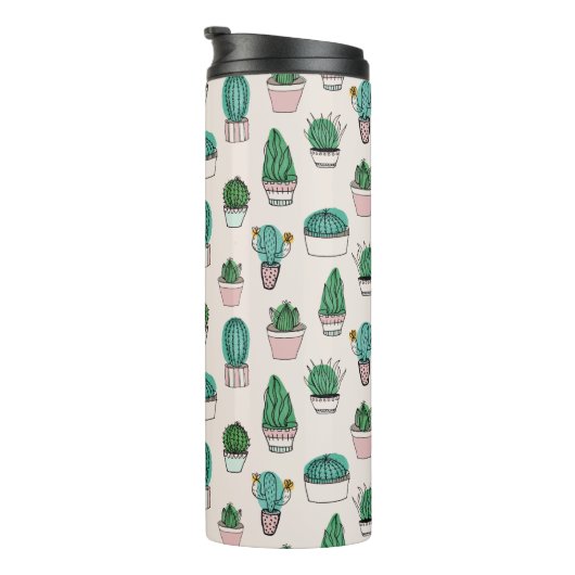 Cactus Succulent Pattern Thermosbeker (Geroteerd rechts)
