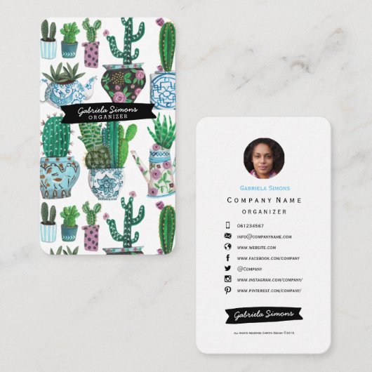 Cactus Succulent Pattern | VISITEKAARTJES (Voorkant / Achterkant)