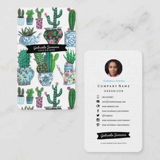 Cactus Succulent Pattern | VISITEKAARTJES (Voorkant / Achterkant)