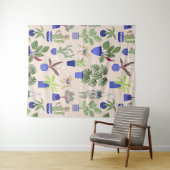 Cactus Succulent Pattern Wandkleed (In Situ (horizontaal))