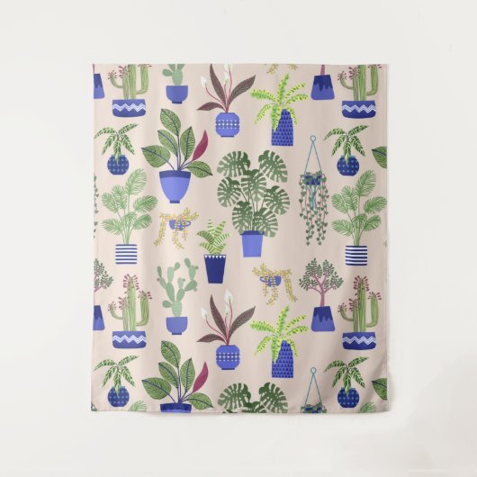 Cactus Succulent Pattern Wandkleed (Voorkant)