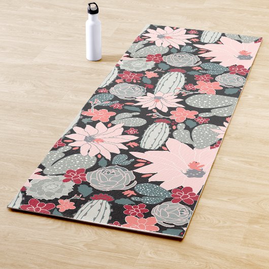 Cactus Succulent Plant Roze Mint Brown Yogamat