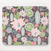 Cactus Succulent Planten in Greens Pinks Pattern Muismat (Voorkant)