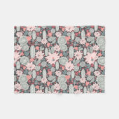 Cactus Succulent Planten Pattern in Mint and Pinks Fleece Deken (Voorkant (Horizontaal))