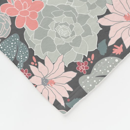 Cactus Succulent Planten Pattern in Mint and Pinks Fleece Deken (Hoek)