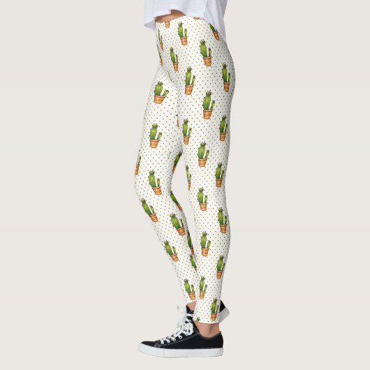 Cactus & Succulent Polk Dot Patroon 3 Leggings (Links)