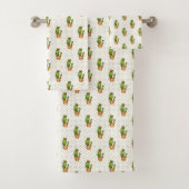 Cactus & Succulent Polk Dot Pattern Bad Handdoek (Insitu)