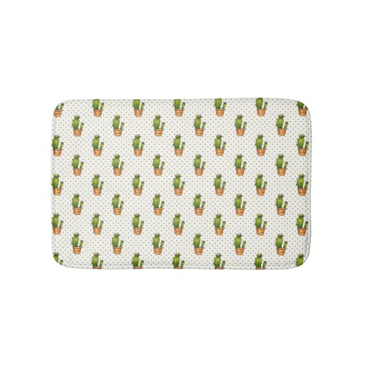 Cactus & Succulent Polk Dot Pattern Badmat (Voorkant)