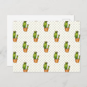 Cactus & Succulent Polk Dot Pattern Briefkaart (Voorkant / Achterkant)