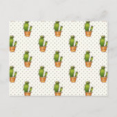 Cactus & Succulent Polk Dot Pattern Briefkaart (Voorkant)