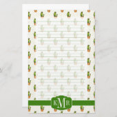 Cactus & Succulent Polk Dot Pattern Briefpapier (Voorkant / Achterkant)